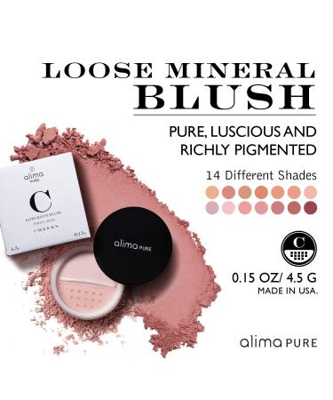 Alima Pure Loose Mineral Blush - Satin Matte Finish Pink Cheek Tint for Natural Vegan Makeup - Talc Free Powder Blush (.15 oz) - Buy Online on SooperMarket.com
