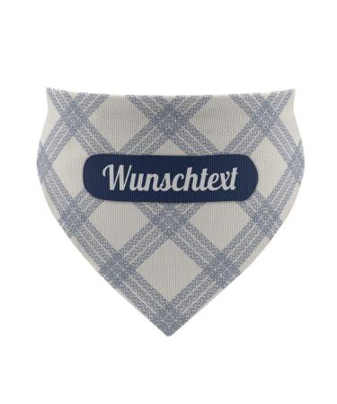 Printplanet - Dog Halen with name or text - Neck towel for dogs - Layout caromatic pattern White -blue - size M size M decay pattern white -blue