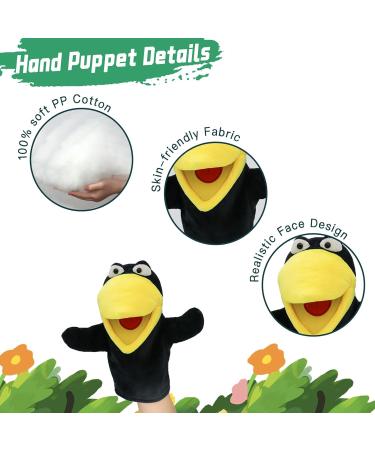 Lilizzhoumax Simulation Crow Hand Puppet Plush Toy - Interactive Early Education Toy & Gift for Kids - Buy Online on SooperMarket.com