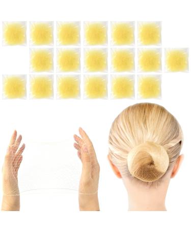 Sularpek 35 Pcs Hair Nets Hair Bun Nets Blonde Ballet Bun Nets Elastic Edge Mesh Hair Nets for Hair Ballet Gymnastics Bun Making for Ballet Dance Nurse 50 cm/20 inch Gold