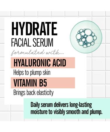 Valjean Labs Hydrate Serum | Hyaluronic Acid + Vitamin B5 | 1.83 oz | Hydrate and Plump Skin | Paraben-Free | Cruelty-Free | Made in USA - Buy Online on SooperMarket.com