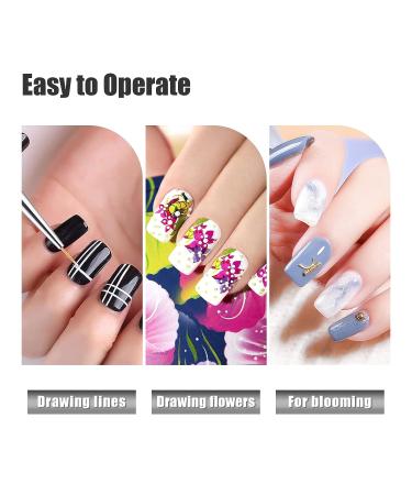 Sularpek Professional Nail Art Liner Brush Set - 3PCS UV Gel Painting Brushes for Short Strokes, Details, Blending, and Elongated Lines - White Marble Design - Buy Online on SooperMarket.com