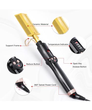 Ten-Tatent Hot Comb Hair Straightener | Double Sided Electric Straightening Brush - Buy Online on SooperMarket.com