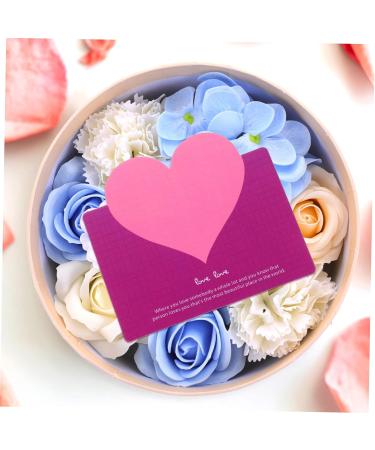 Angoily 1 box essential oil mama gift the flowers flower soap carnation flower Soap soap delicate flowers Christmas roses gift box de artificiales artificial plants indoor 16.2X16.2X8.2CM Blue - Buy Online on SooperMarket.com