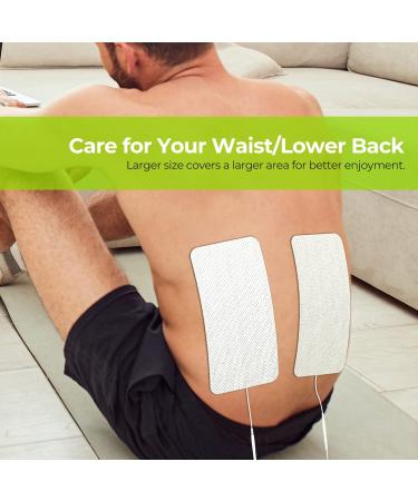 AUVON Extra Large Tens Unit Replacement Pads 4'' x 8 (2 Pcs) - Premium Reusable Electrodes for Waist and Lower Back Pain Relief - Latex-Free Tens Patches with Self-Stick Performance (Non-Irritating) - Buy Online on SooperMarket.com
