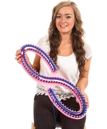 WAYION 55 Afghan Serenity Loom Knitting Board Kit - Step by Step Instructions - Experienced Loom Knitter - Blue/Pink (Pink) - Buy Online on SooperMarket.com