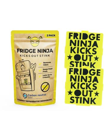 Natural refrigerator air freshener (2 pieces)-compact size odorless refrigerator deodorator and freshener reusable activated carbon air cleaner-also for lunch bags and cool boxes 1 piece (2-pack) yellow