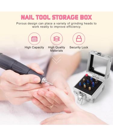 Ranrose Silver Nail Drill Bit Holder Case - 25PCS Holes Organizer Box for Nail Drill Bits - Pink Nail Storage Display Container - Buy Online on SooperMarket.com