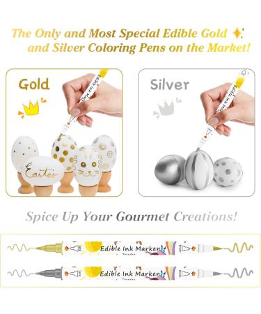 12Pcs Dual Sided Edible Food Colouring Pens | Food Grade Icing & Markers for Cakes, Cookies & Desserts - Buy Online on SooperMarket.com
