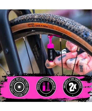 Muc-Off CO2 Inflator Kit - Presta & Schrader Compatible Bike Pump for Road Bikes - Buy Online on SooperMarket.com