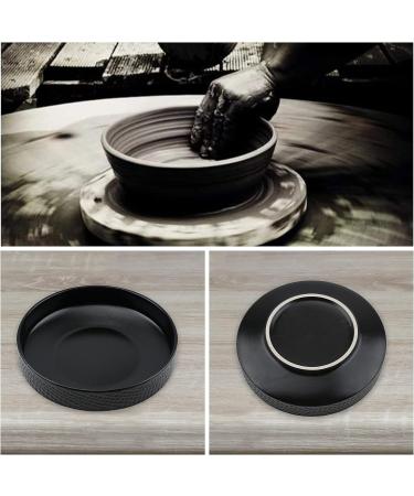 Round Flower Frog & Ceramic Flower Pot Set - Hammer-Pattern Black Ikebana Arrangement for Floral Art - Buy Online on SooperMarket.com