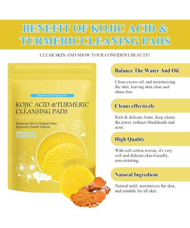 wimony Kojic Acid and Turmeric Pads Kojic Acid and Turmeric Cleansing Pads Turmeric Kojic Acid Cleansing Pads Turmeric and Kojic Acid Cleansing Pads Helps Balance Skin Oil and Water(80 Pads) - Buy Online on SooperMarket.com