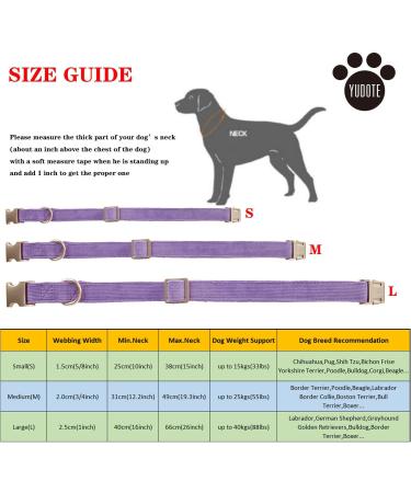 YUDOTE Ultra-Soft Dog Collar for Medium Dogs - Natural Cotton Cord Sensitive Skin Lilac M (1 Pack) - International Shipping Available - Buy Online on SooperMarket.com