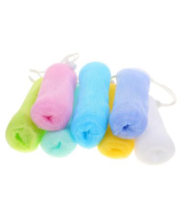 Baluue 7pcs Foaming Soap Mesh Bag Bar Soap Pouch Foam Dispenser Mesh Soap Bag Soap Saver Loofah Pp