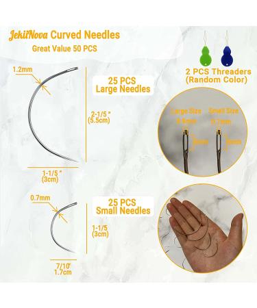 50 PCS Curved Needles for Leather, Carpet, Canvas, Wig Making - Embroidery & Upholstery Sewing Needles - Buy Online on SooperMarket.com