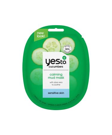 Yes ToCucumbers Calming Mud Mask with Aloe Vera for Sensitive Skin for Men Women and Teens No Paraben 3 Pack