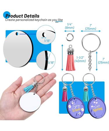 80 PCS Sublimation Blanks Keychains & Coasters Kit for DIY Art Crafts - Round Double-Sided Heat Transfer Key Chains & Tassels Set - Buy Online on SooperMarket.com