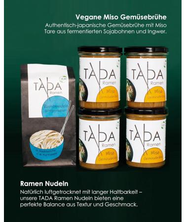 Shop Tada Vegan Miso Ramen Set - Traditional & Spicy Broth Noodles & Seasoning Paste - 4x350ml - International Shipping Available - Buy Online on SooperMarket.com
