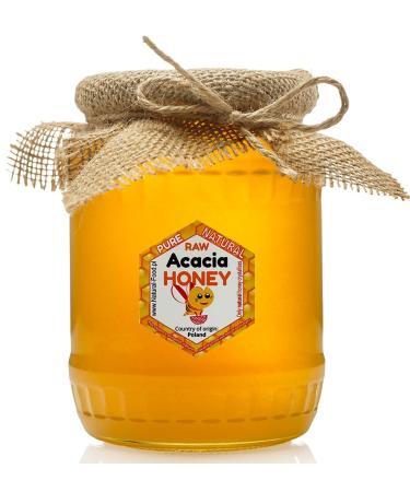 Acacia Honey Directly from Polish Beekeeper in Glass jar | Fresh | Absolutely Pure Raw Natural Unpasteurized | 1 1 kg | Made By Bees Honey 1.1 kg (Pack of 1)