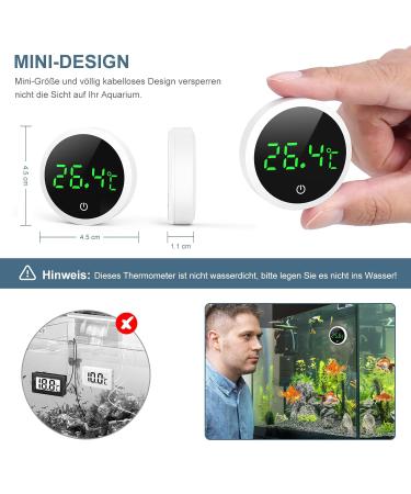 Ankilo Digital Aquarium Thermometer - Touch Screen LED Wireless Meter for Freshwater & Saltwater | Accurate Marine Temperature Monitor - Buy Online on SooperMarket.com