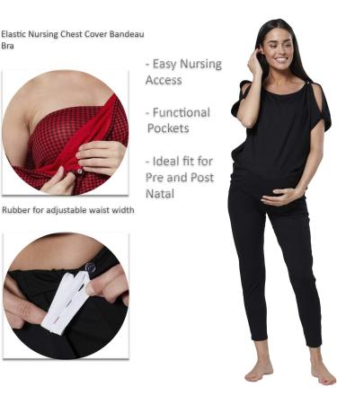 HAPPY MAMA Maternity Breastfeeding Lounge Set 1024p 16 Red Stripes/Navy - Buy Online on SooperMarket.com