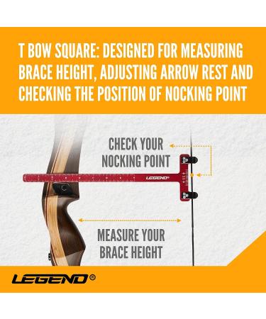 LEGEND T-Shaped Bow Square - Tuning Accessory for Compound & Recurve Bows - Aluminium Alloy Precision Ruler  Metal Clips - Nocking Point Position Adjustment & Measurement Tool - Archery Accessories Blue - Buy Online on SooperMarket.com