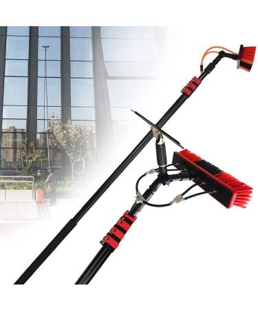 Window Cleaning Pole photovoltaic cleaner Window Cleaning Water-fed Pole Outdoor Window Cleaning Pole Window Cleaning Telescopic Pole Water Fed Brush Squeegee Water Fed Brush W/Squeegee 55cm Brush Head 9M/30FT