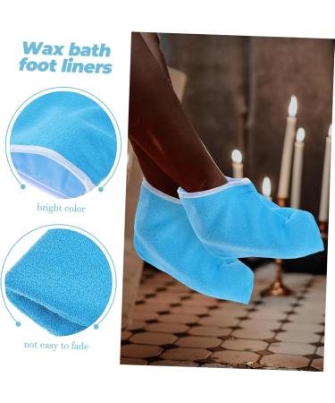 PLAFOPE 1 Pair Waxed Cotton Footmuffs Paraffin Wax Spa Foot Covers Wax Warming Covers Foot Spa Wrapping Cover Wax Booties Paraffin Bath Bags Foot Spa Booties Paraffin Foot Covers Polyester 26.50X19.00X1.00CM Blue - Buy Online on SooperMarket.com