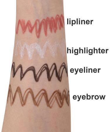 Multi Pencil Makeup Waterproof Multi-Functional Brow | Beauty Product for Women for Travel Comes with Eyeliner Brow Lipliner and Highlighter Puchen Pink - Buy Online on SooperMarket.com