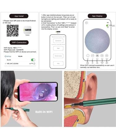 Jteremy Ear Wax Removal Tool - Wireless 5.5mm WiFi Ear Endoscope Cleaner with Camera and LED Lights - Buy Online on SooperMarket.com
