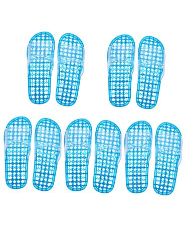 MAGICLULU 2 Pairs Slippers Quick Drying Shower Slippers Green Home Indoor Slippers Non Dorm Shoes Gym Foot Spa Soak Tub Shower Footware Massaging Travel Pvc Household Plastic Barrel 26.5x9.8cm 9.5x5pcs Bluex5pcs
