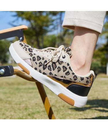 OrthoComfoot Women's Walking Shoes - Arch Support Fashion Sneakers for Plantar Fasciitis Relief - Size 9.5-10 W2 Leopard - Buy Online on SooperMarket.com