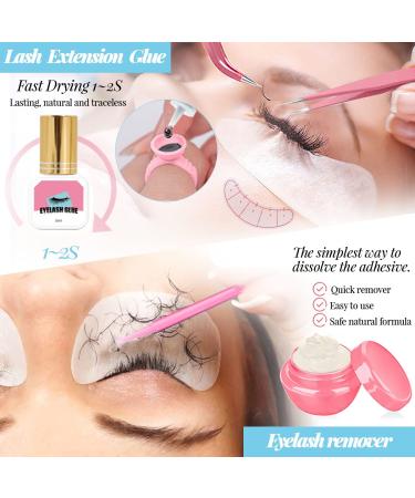 Professional Lash Extension Kit - USB Eyelash Fan Strong Glue 0.07D Curl 8-15mm Sizes - Perfect for Beginners | Pink B - Buy Online on SooperMarket.com