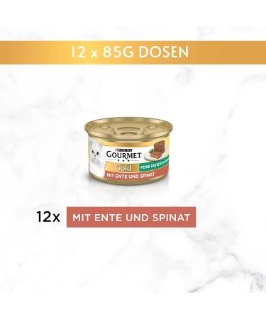 PURINA GOURMET Gold Fine Pate Wet Cat Food with Duck & Spinach - 12 Pack (85g Each) | Gourmet Cat Food for International Shipping - Buy Online on SooperMarket.com