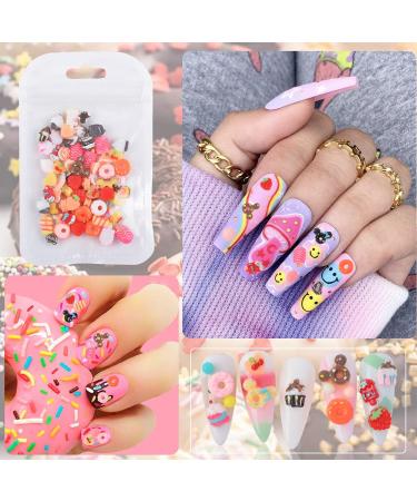 100Pcs Resin Candy Sweet Charms for DIY Nail Art Craft - Cute Slime Charms Beads for Ice Cream Design - Includes Tweezers - BAIYIYI - Buy Online on SooperMarket.com