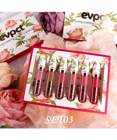evpct Peony Flower Liquid Matte Lipstick - B-Set03 - Pack of 6 - Buy Online on SooperMarket.com