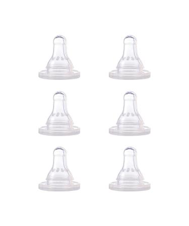 First Essentials by NUK Silicone Baby Bottle Nipples Slow Flow 6 Pack