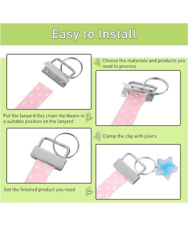 Outus 100 Pieces Key Fob Hardware Key Fob Keychain Wristlet with Split Ring (Silver 1 Inch) Silver 1 Inch - Buy Online on SooperMarket.com