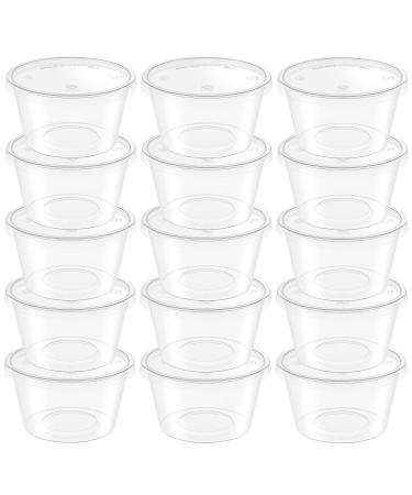 XINGLIAN 50 Pack 4 Ounce Clear Slime Foam Ball Storage Containers with Lids for DIY Craft Making