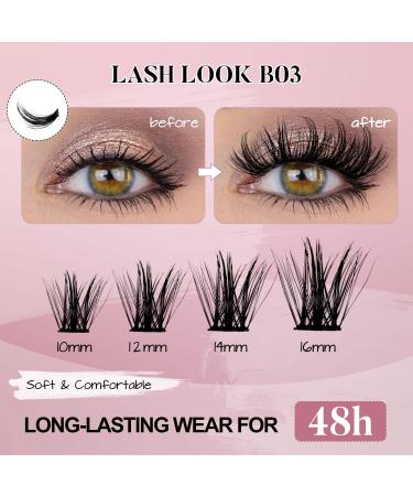 MilyBest DIY Lash Extension Kit - 144 Pcs Individual Lashes, Eyelash Glue, Applicator Tool, and More - Easy to Apply at Home (Kit M03) - Buy Online on SooperMarket.com