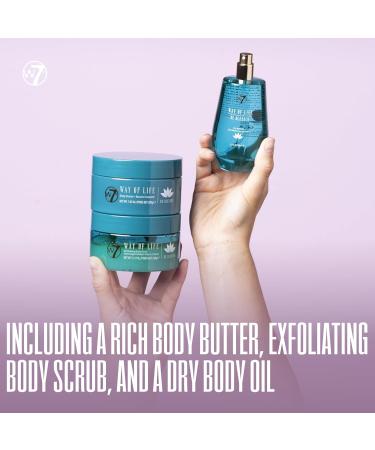 W7 Way of Life Body Gift Set - Nourishing Body Butter Scrub & Oil - Lotus & White Tea Scent - Buy Online on SooperMarket.com