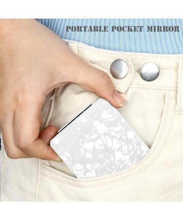 Delicate Compact Travel Vanity Mirror for Girls Women Men Classic White 2-Sided Folding Makeup Mirrors for Pocket Purse Handbag Wallet Portable Magnifying Slim Cosmetic Mirror with 3D Shell Pattern - Buy Online on SooperMarket.com