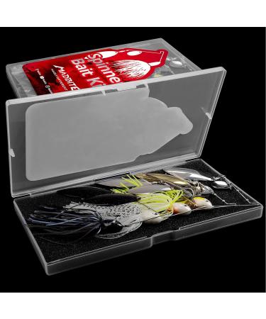 MadBite Spinnerbait Fishing Lures 4pc Multi-Color Kits with Stinger Hooks in Storage Box - 3/8oz Double Willow & Colorado/Willow Blades - Buy Online on SooperMarket.com