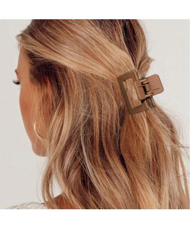 4Pcs Neutral Matte Hair Claw Clips Set for Thick Hair - Small Square & Banana Clips Hair Accessories for Women - Buy Online on SooperMarket.com