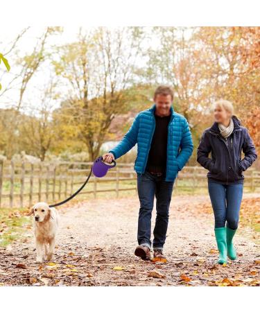 Philorn 5m Retractable Dog Leash for Medium to Large Dogs - One-Button Blocking Non-Slip Handle Reflective Up to 50kg - Purple - Buy Online on SooperMarket.com