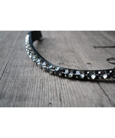 Generic Browband with large stones Warmblood Thoroughbred (Thoroughbred 41 cm grey) Thoroughbred 41 cm grey