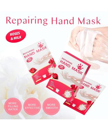 APPTI Hand Mask 5 Pairs - Repair Dry, Rough, Cracked Hands with Rose & Milk - Moisturizing Hand Mask for Women & Men - Buy Online on SooperMarket.com