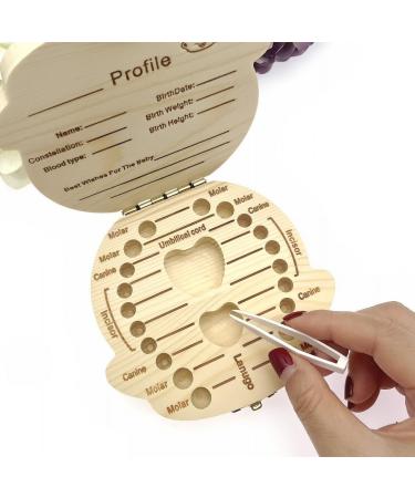 JZK Wooden Baby Milk Teeth Storage Keepsake Box - Baby Tooth Holder for 4-12 Years - Ideal Birthday or Christening Gift for Boys - Beige - Buy Online on SooperMarket.com