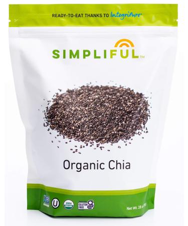 Simpliful Organic Whole Black Chia Seed, 28-oz  Ready-To-Eat Thanks to IntegriPure 1.75 Pound (Pack of 1)