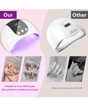 UV Nail Lamp 54W UV Lamps for Gel Nails Nail Dryers Nail UV Lamp Led Nail Lamp with 3 Timer Auto Sensor LCD Screen USB Plug Gel Nail Nail Dryer Led Gel Nail Lamp Curing Lamp for Home Salon 19.5*13-White - Buy Online on SooperMarket.com